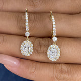 Diamond Dangle Earrings 2.27 ct Yellow Gold