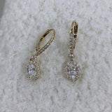 Diamond Dangle Earrings 2.27 ct Yellow Gold