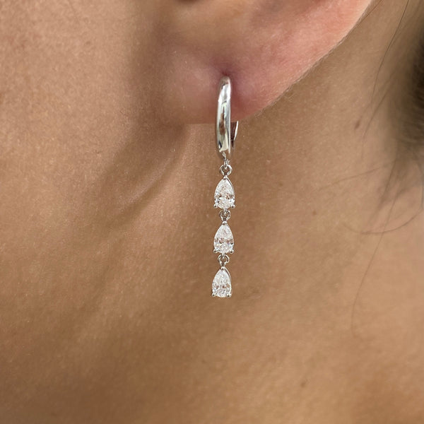 Diamond Dangle Earrings 0.62 ct White Gold