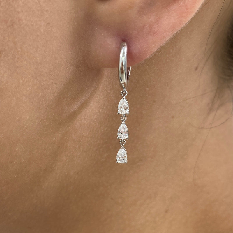 Diamond Dangle Earrings 0.62 ct White Gold