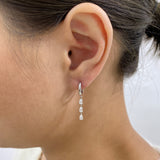 Diamond Dangle Earrings 0.6 ct White Gold