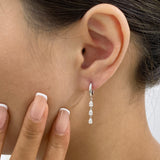 Diamond Dangle Earrings 0.6 ct White Gold