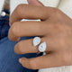Tulip Ring 2.3 ct TCW , Solid Gold 14k