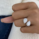 Tulip Ring 2.3 ct TCW , Solid Gold 14k
