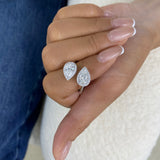 Tulip Ring 2.3 ct TCW , Solid Gold 14k
