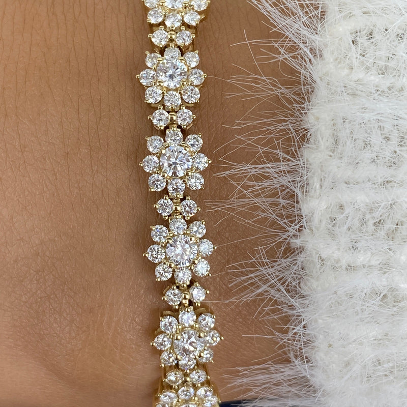 Diamond Tennis Bracelet 6.69 ct Yellow Gold