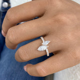 Diamond 2 Stone Ring 1.46 ct Rose Gold