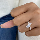 Diamond 2 Stone Ring 1.46 ct Rose Gold