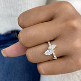 Diamond 2 Stone Ring 1.47 ct Yellow Gold