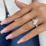 Diamond 2 Stone Ring 1.38 ct White Gold