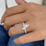 Diamond 2 Stone Ring 1.38 ct White Gold