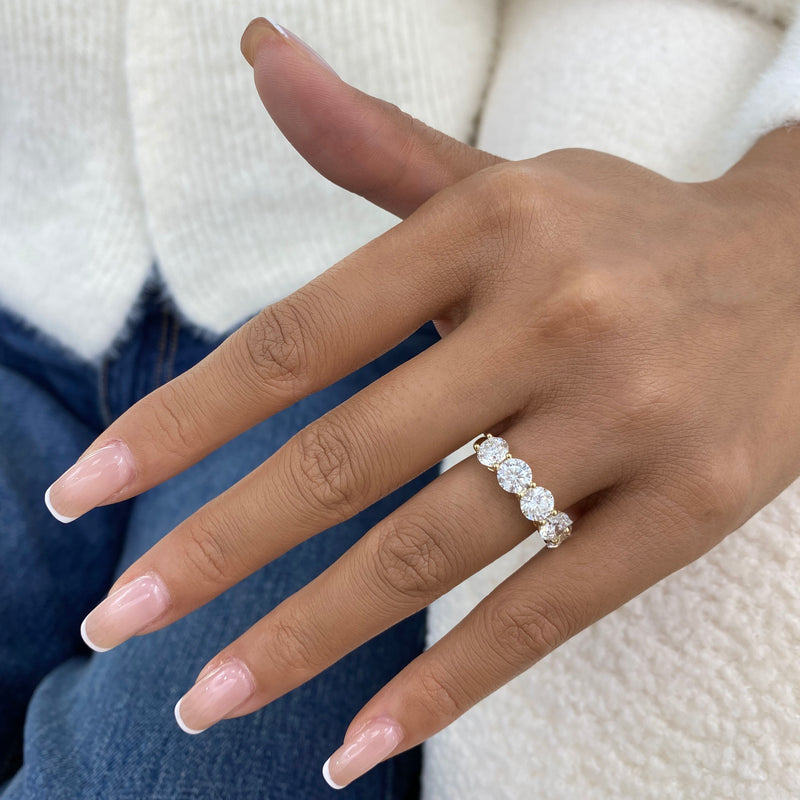 Diamond Band Ring 3.50 ct Yellow Gold