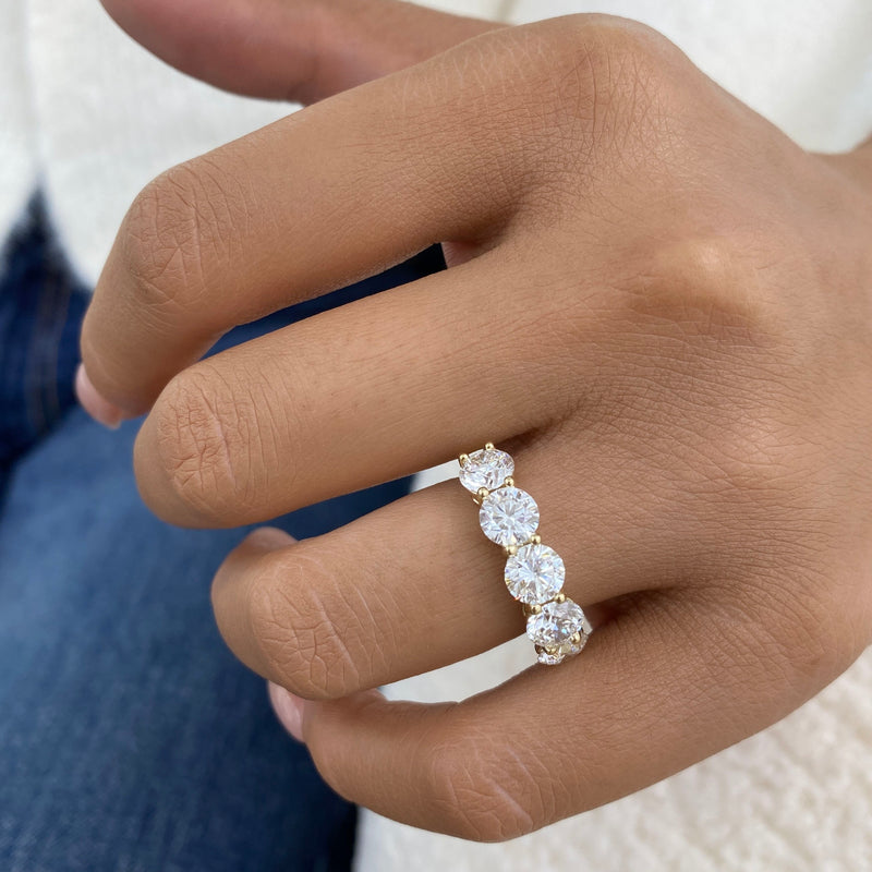 Diamond Band Ring 3.50 ct Yellow Gold