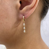 Diamond Dangle Earrings 0.64 ct Yellow Gold