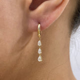 Diamond Dangle Earrings 0.64 ct Yellow Gold