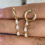 Diamond Dangle Earrings 0.64 ct Yellow Gold