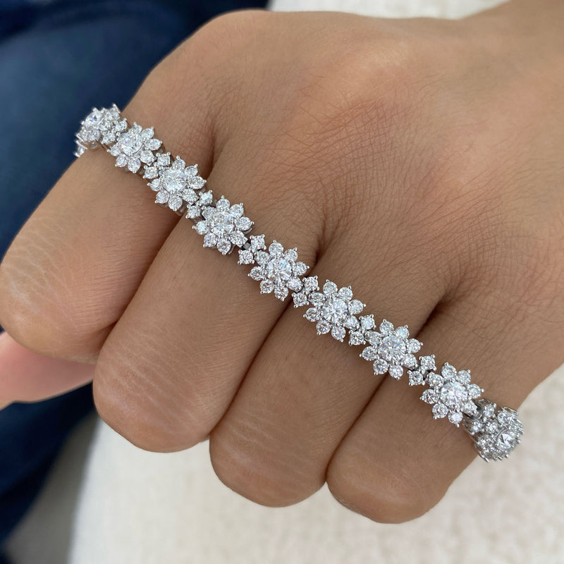 Diamond Tennis Bracelet 6.6 ct White Gold