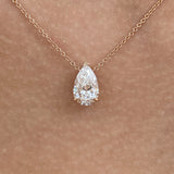 Diamond Pendant Necklace 2 ct Rose Gold