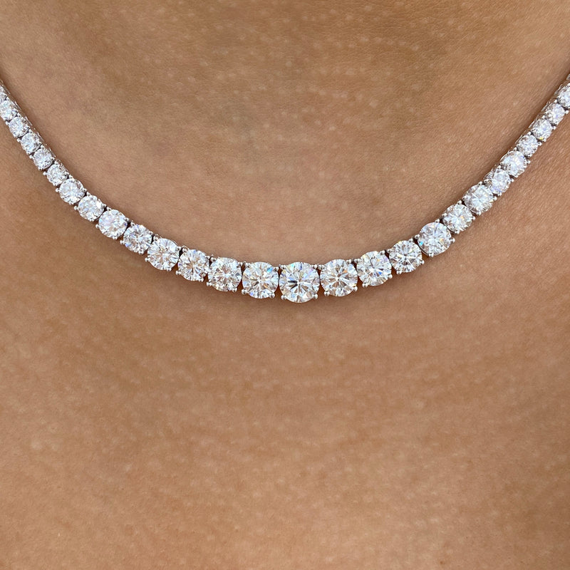 Diamond Tennis Necklace 15 ct White Gold