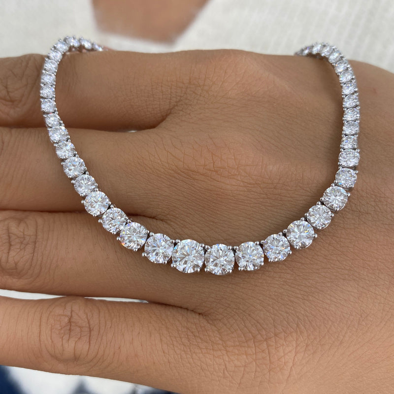 Diamond Tennis Necklace 15 ct White Gold