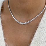 Diamond Tennis Necklace 15 ct White Gold