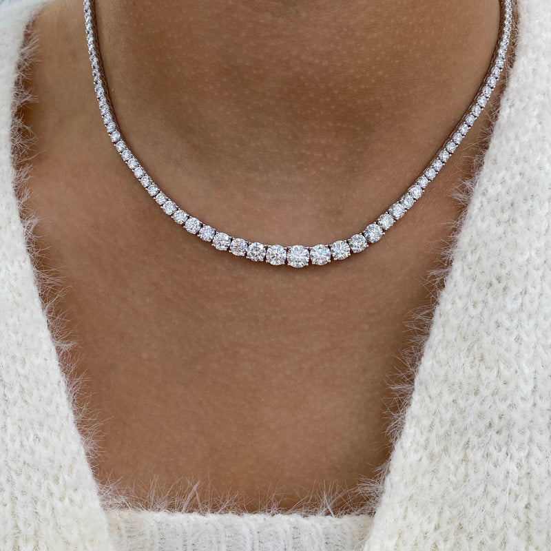 Diamond Tennis Necklace 15 ct White Gold