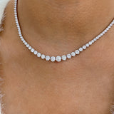 Diamond Tennis Necklace 15.2 ct White Gold