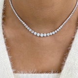 Diamond Tennis Necklace 15.2 ct White Gold