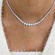 Diamond Tennis Necklace 15.2 ct White Gold