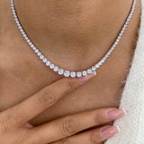 Diamond Tennis Necklace 15.2 ct White Gold