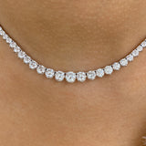Diamond Tennis Necklace 15.2 ct White Gold