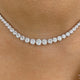 Diamond Tennis Necklace 15.2 ct White Gold