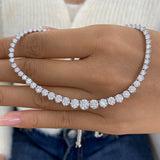 Diamond Tennis Necklace 15.2 ct White Gold
