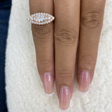 Diamond Halo Ring 0.9 ct Rose Gold