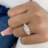 Diamond Halo Ring 0.9 ct Rose Gold