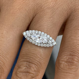 Diamond Halo Ring 1 ct White Gold