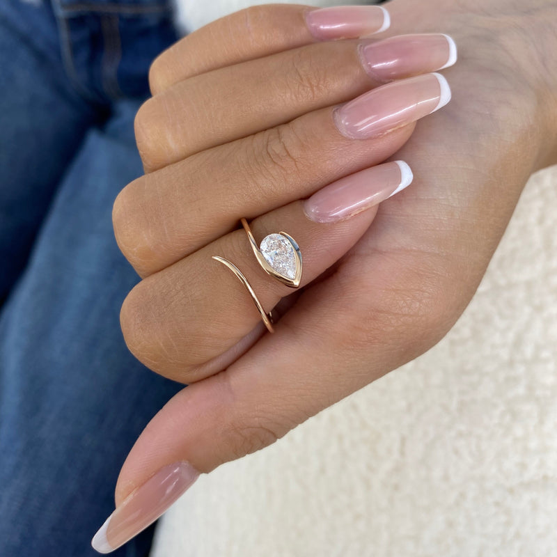 Diamond Promise Ring 0.7 ct Rose Gold