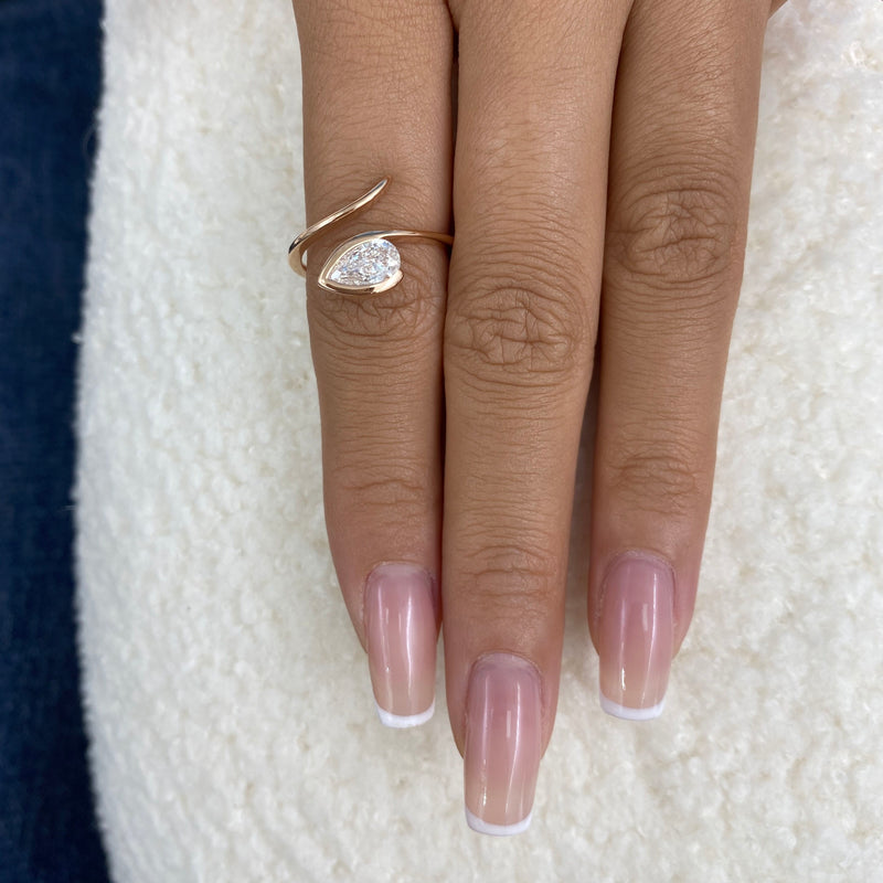 Diamond Promise Ring 0.7 ct Rose Gold