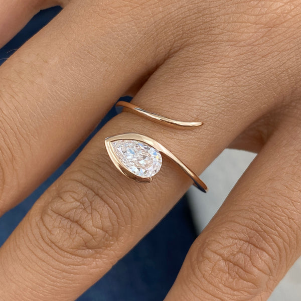 Diamond Promise Ring 0.7 ct Rose Gold
