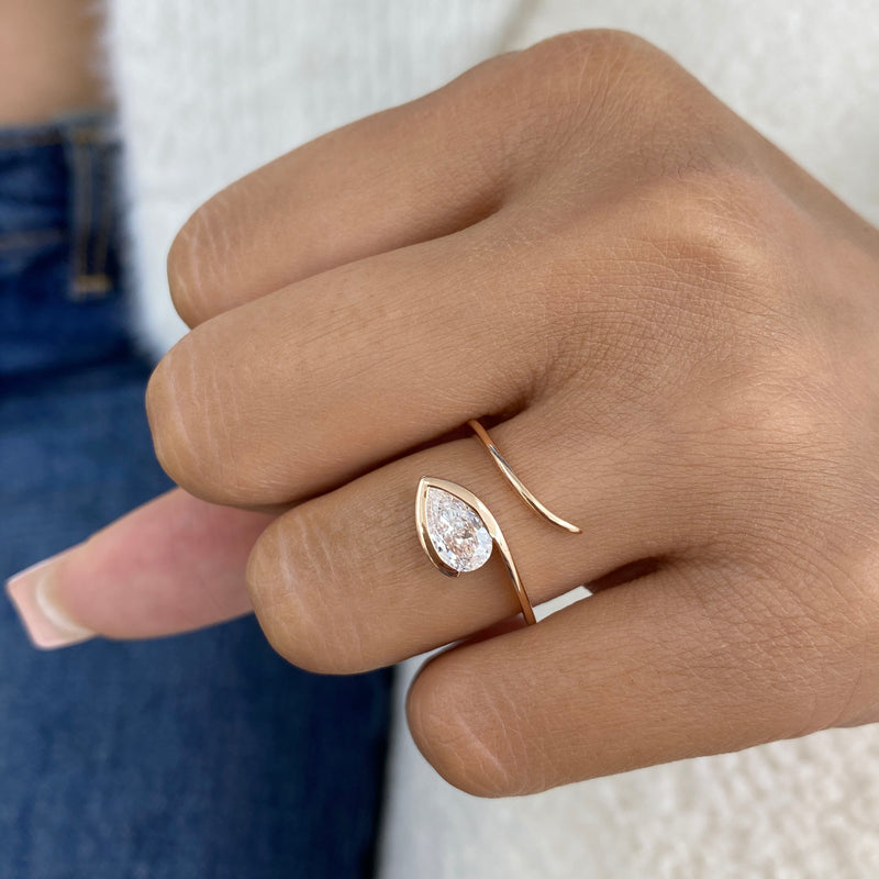 Diamond Promise Ring 0.7 ct Rose Gold