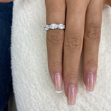 Diamond 3 Stone Ring 1.7 ct White Gold