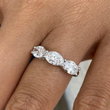 Diamond 3 Stone Ring 1.7 ct White Gold