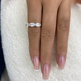 Diamond 3 Stone Ring 1.6 ct Rose Gold