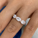 Diamond 3 Stone Ring 1.6 ct Rose Gold
