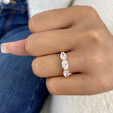 Diamond 3 Stone Ring 1.6 ct Rose Gold