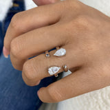 Diamond Two Stone Ring 1.7 ct White Gold