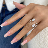 Diamond Two Stone Ring 1.7 ct White Gold