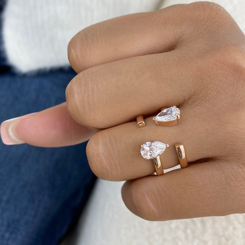 Diamond Two Stone Ring 1.5 ct Rose Gold