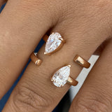 Diamond Two Stone Ring 1.5 ct Rose Gold