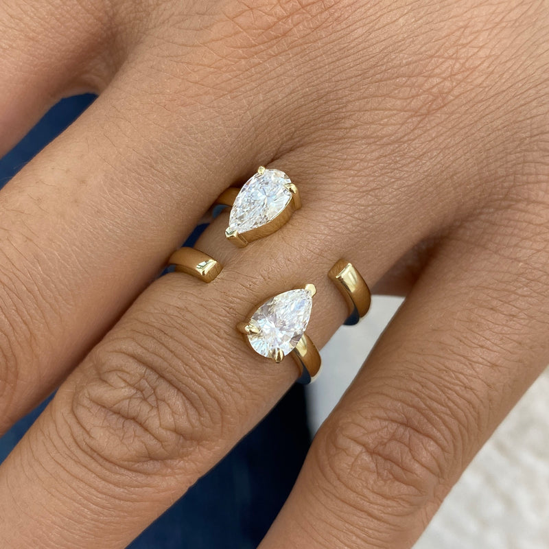 Diamond Two Stone Ring 1.5 ct Yellow Gold